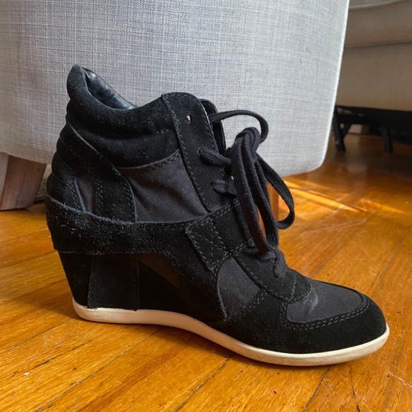 *NEW* ASH Bowie Wedge Sneakers in Black - Picture 3 of 4